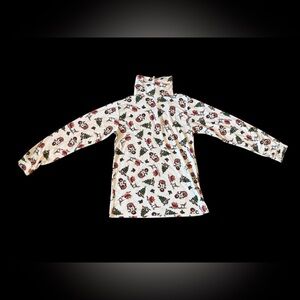 Jason Maxwell White Long Sleeve Tee with Festive Print